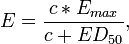 E = \frac{c * E_{max}}{c + ED_{50}},